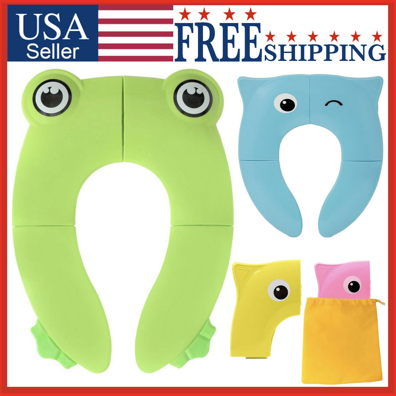 Potty Seat Folding Training Travel Portable Toilet Cover Pad Baby Toddler Kids