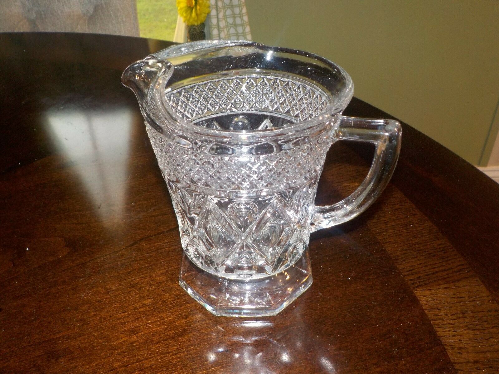 Imperial Cape Cod Crystalsmall  Milk Or Juice Pitcher (hexagonal Foot.)  Nice!