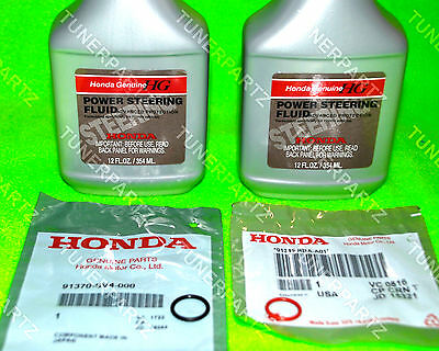-4 Pc Kit- New Genuine Honda Power Steering Fluid Pump O Ring Gasket Seals Set