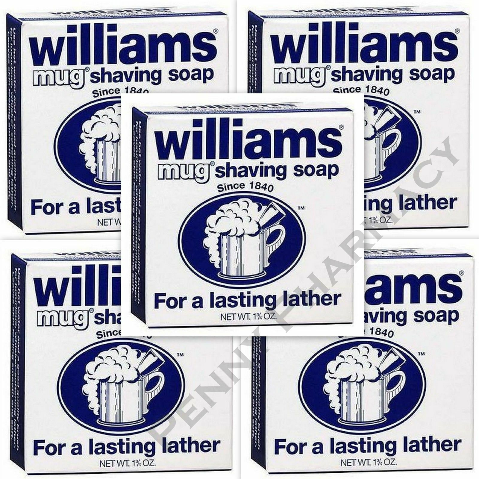 Williams Mug Shaving Soap - 1.75 Oz  ( 5 Pack ) Fresh Pharmacy Supply!